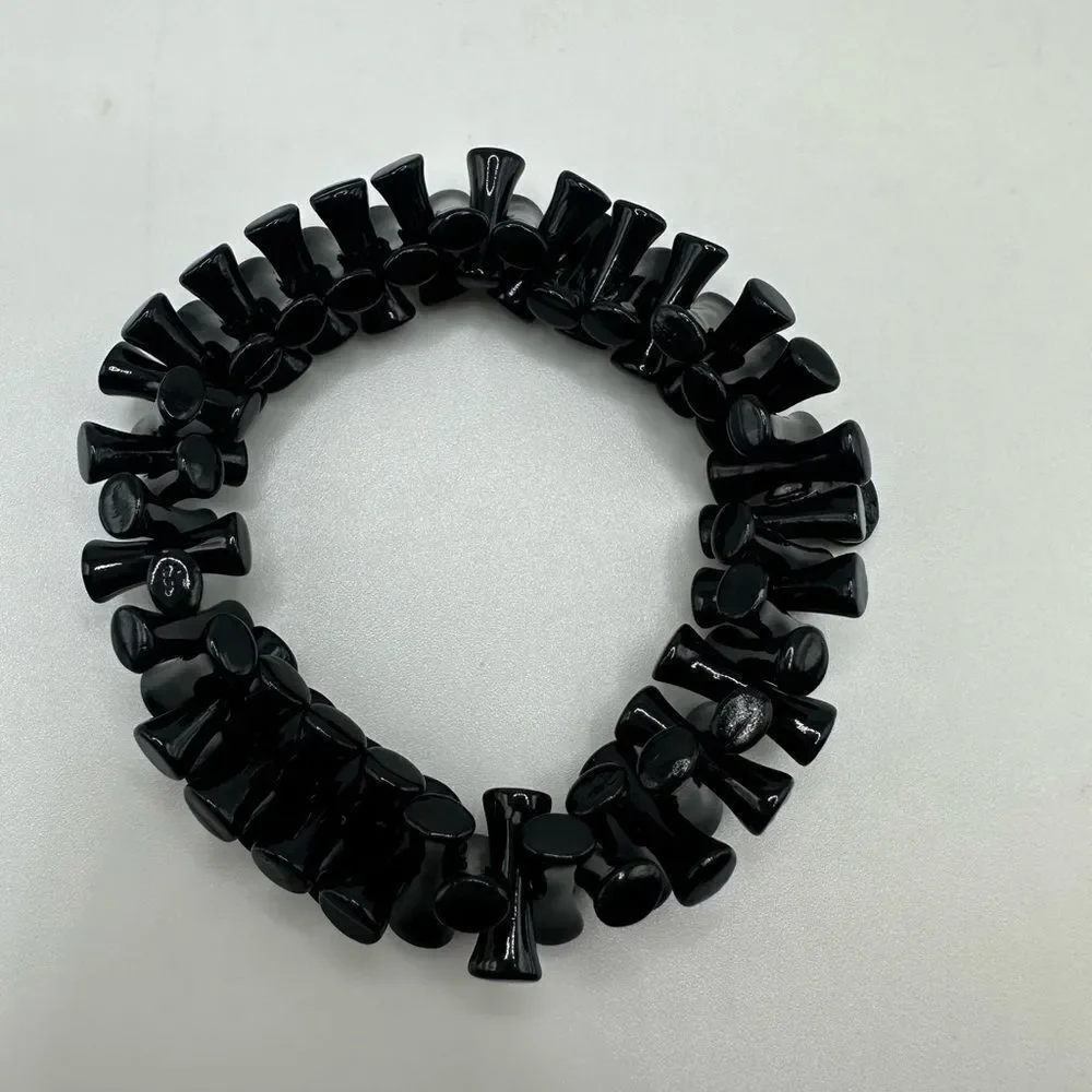 J. Crew Black Enamel Elasticized Bracelet